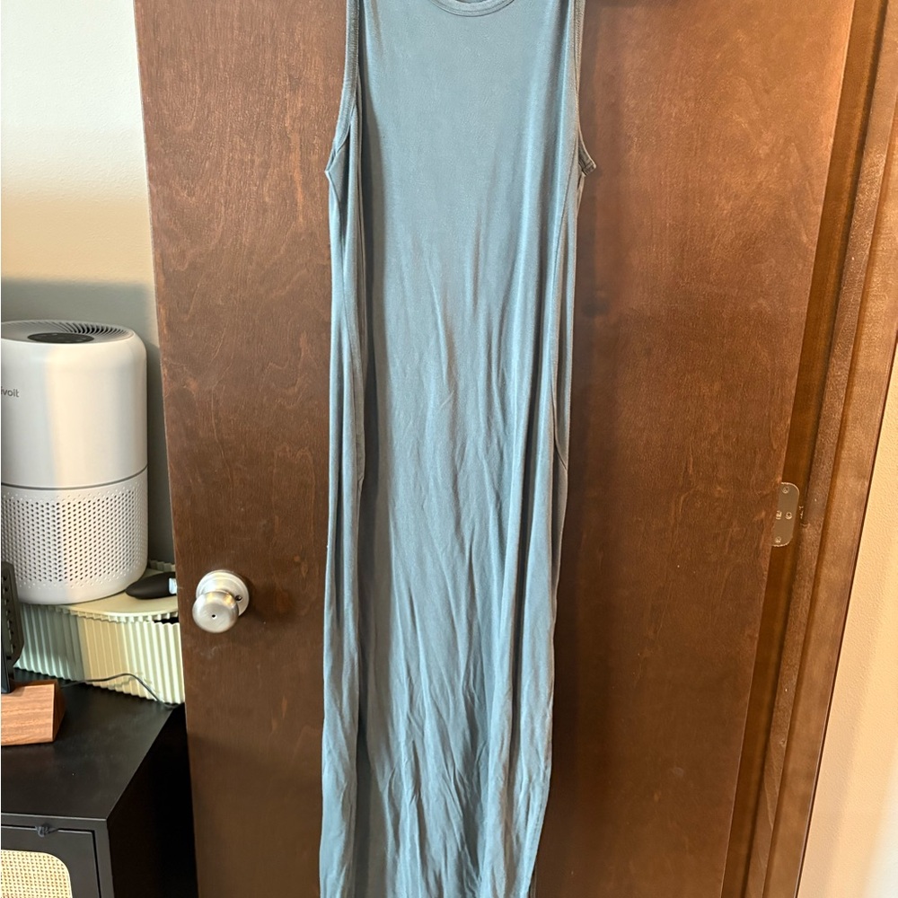 Sleeveless Blue Maxi Dress